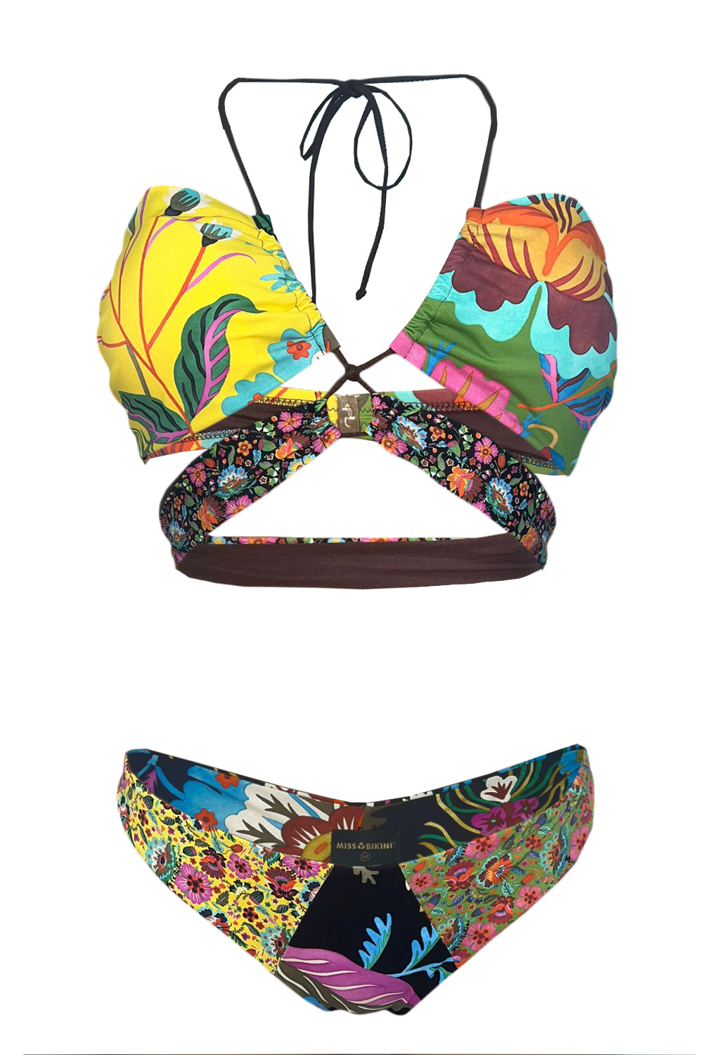 MISSBIKINI Bikini con fasce e stringhe incrociate