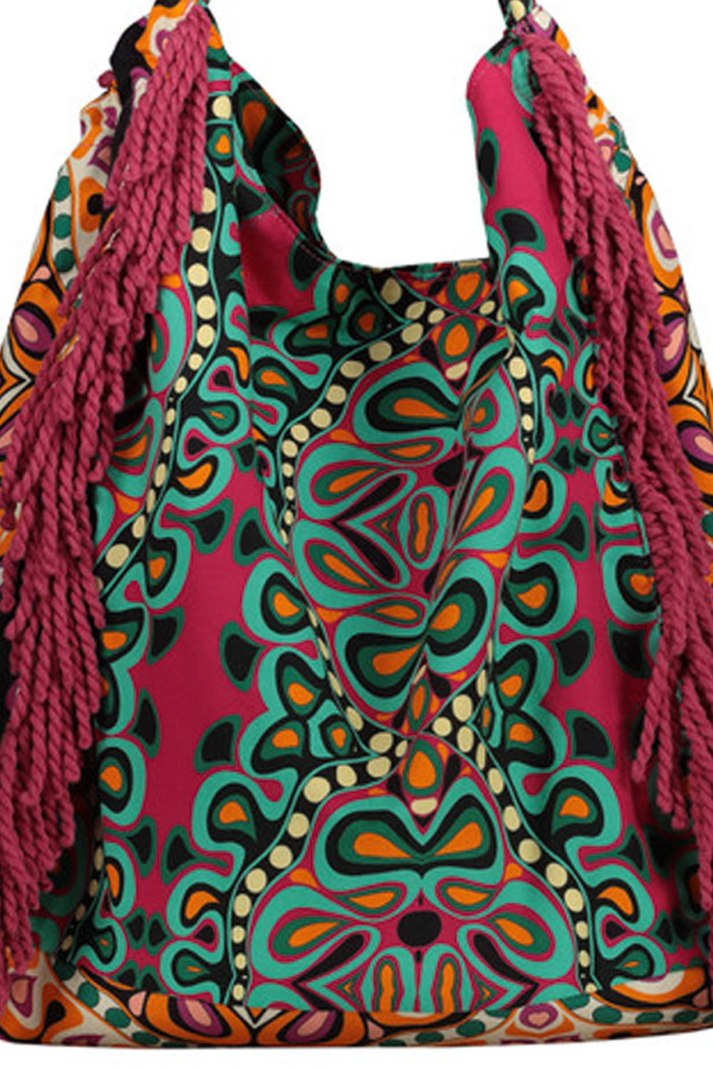 MISSBIKINI Borsa mare a fantasia con frange MISSBIKINI