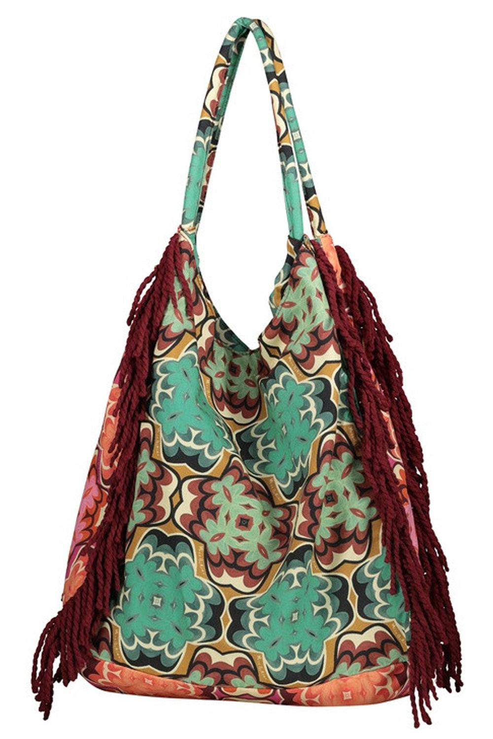 MISSBIKINI Borsa mare a fantasia con frange MISSBIKINI