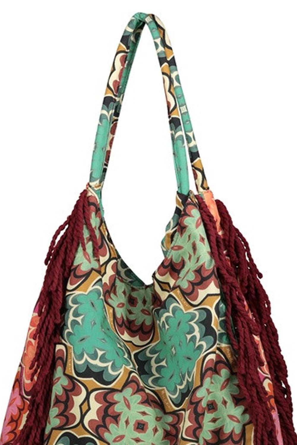 MISSBIKINI Borsa mare a fantasia con frange MISSBIKINI