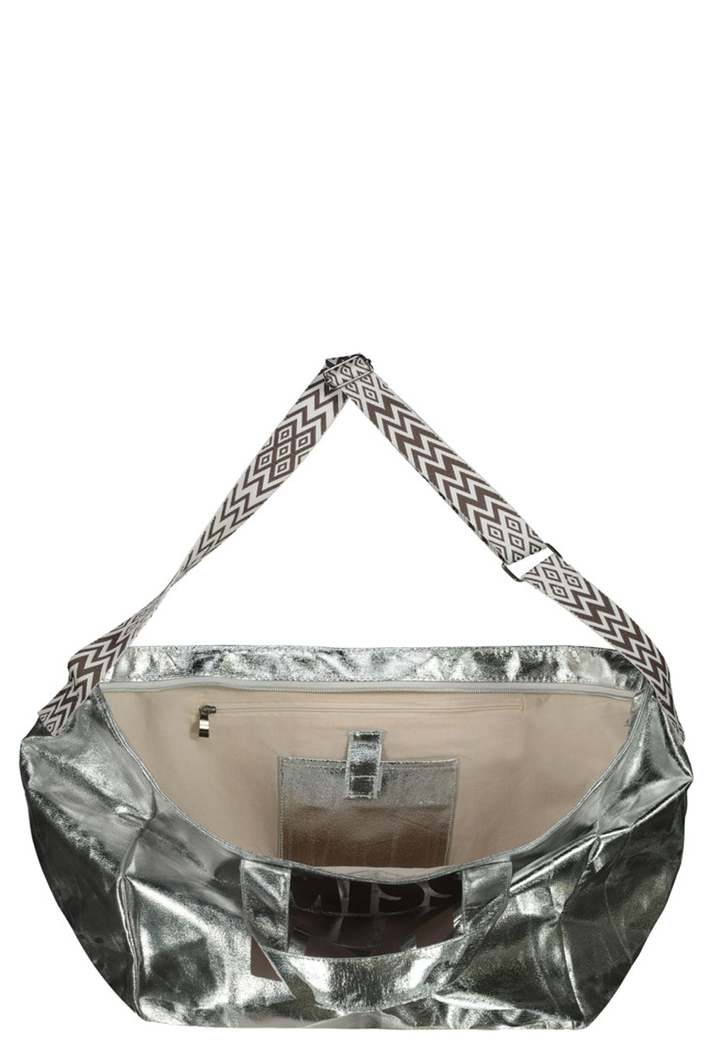 MISSBIKINI Borsa mare canvas spalmato con logo MISSBIKINI