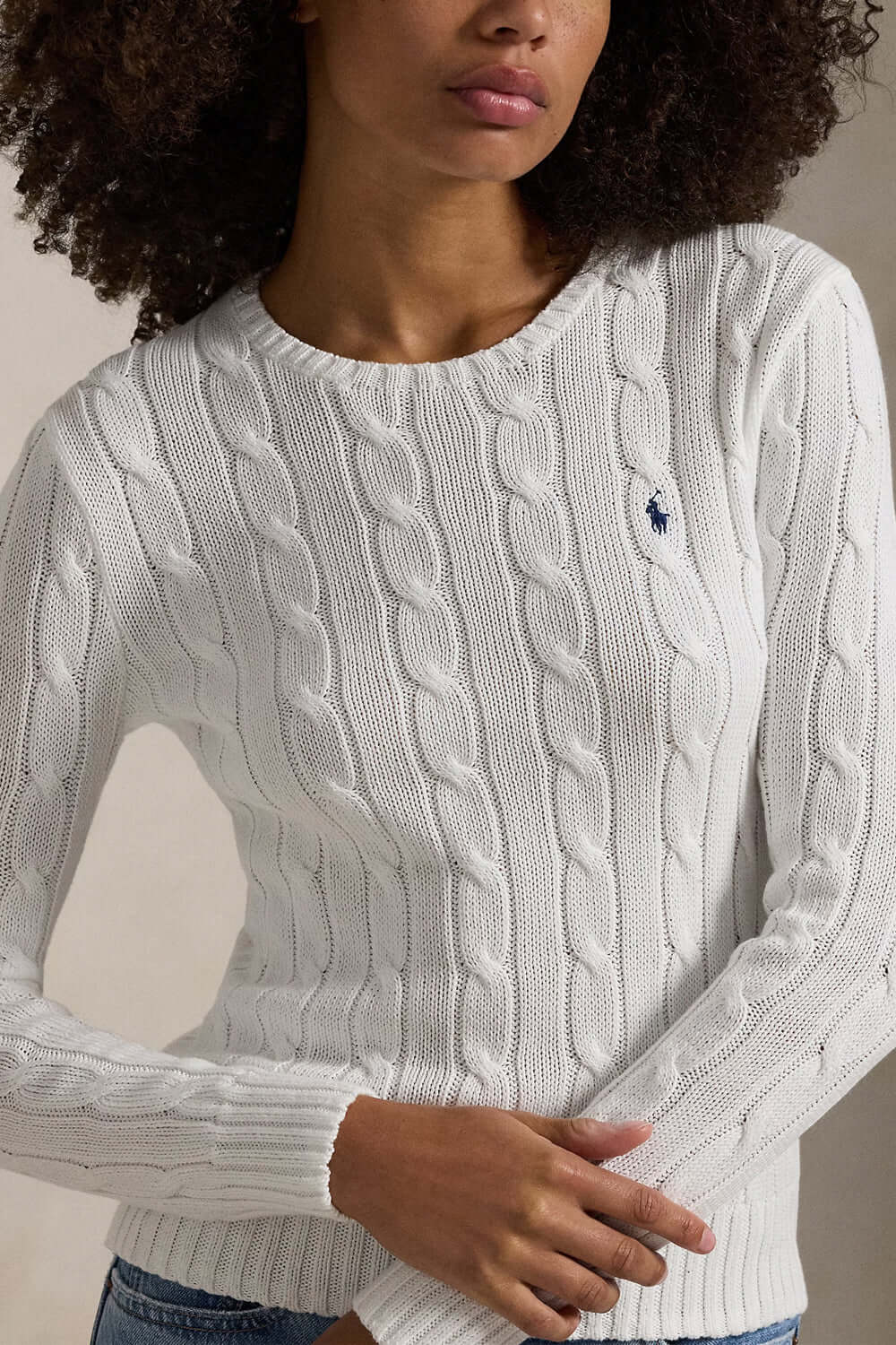 POLO RALPH LAUREN Maglia a girocollo in cotone a trecce