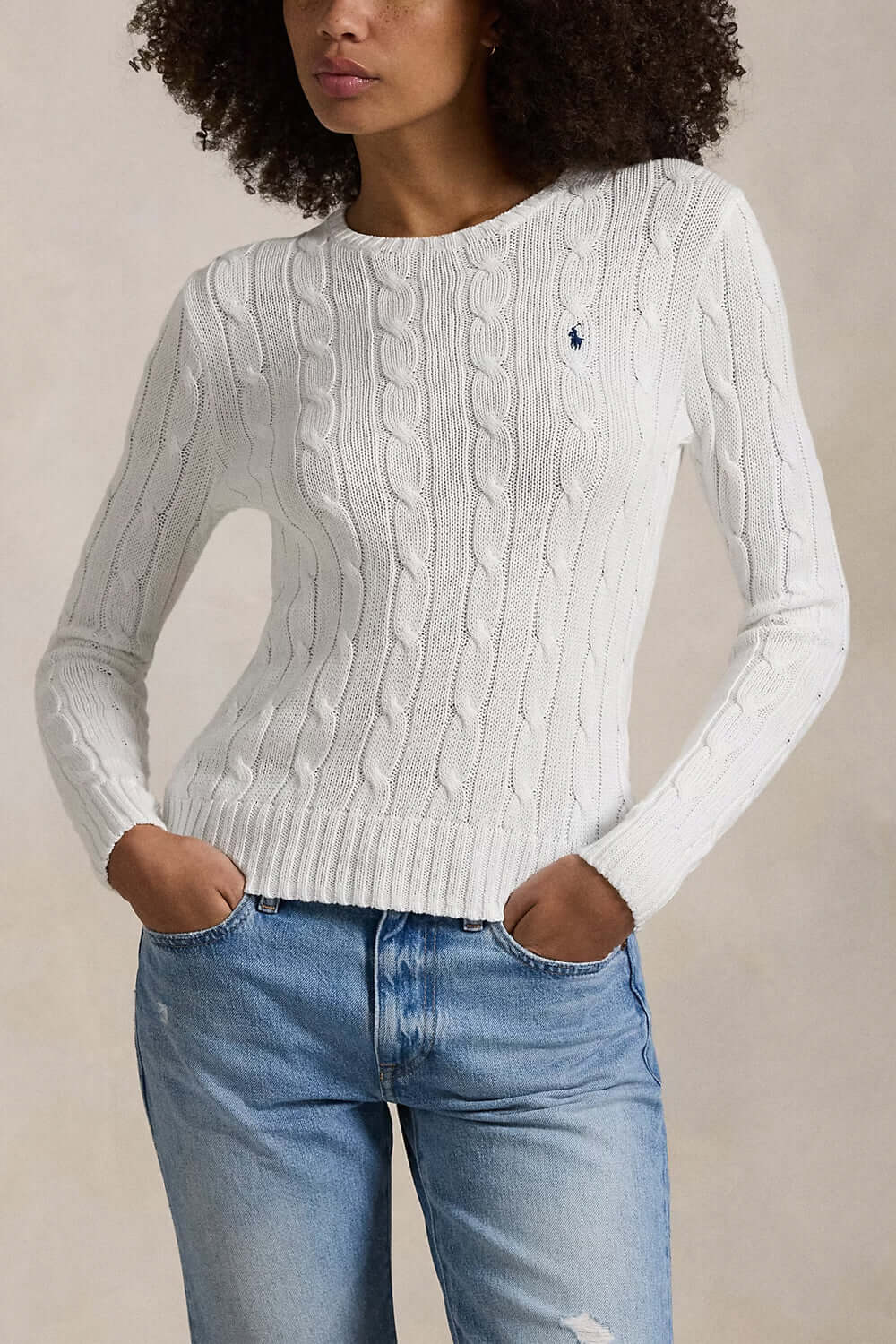 POLO RALPH LAUREN Maglia a girocollo in cotone a trecce Uncategorized POLO RALPH LAUREN