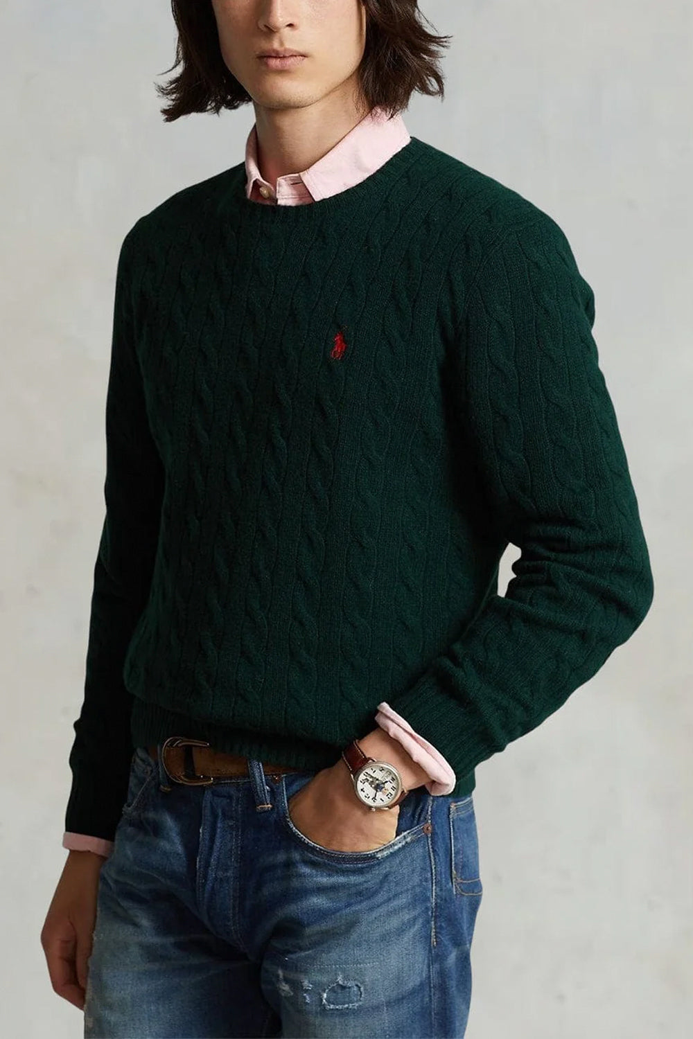 POLO RALPH LAUREN Maglia a trecce in lana e cashmere