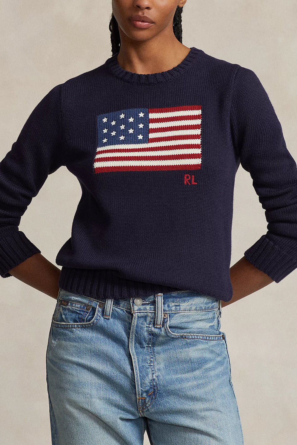 POLO RALPH LAUREN Maglia in cotone con bandiera