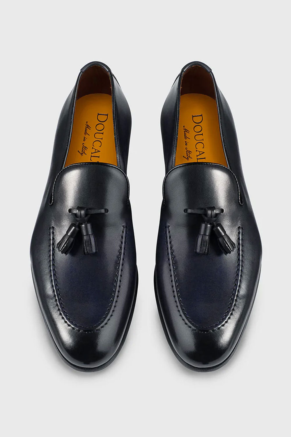DOUCALS Mocassino con nappine in pelle blu