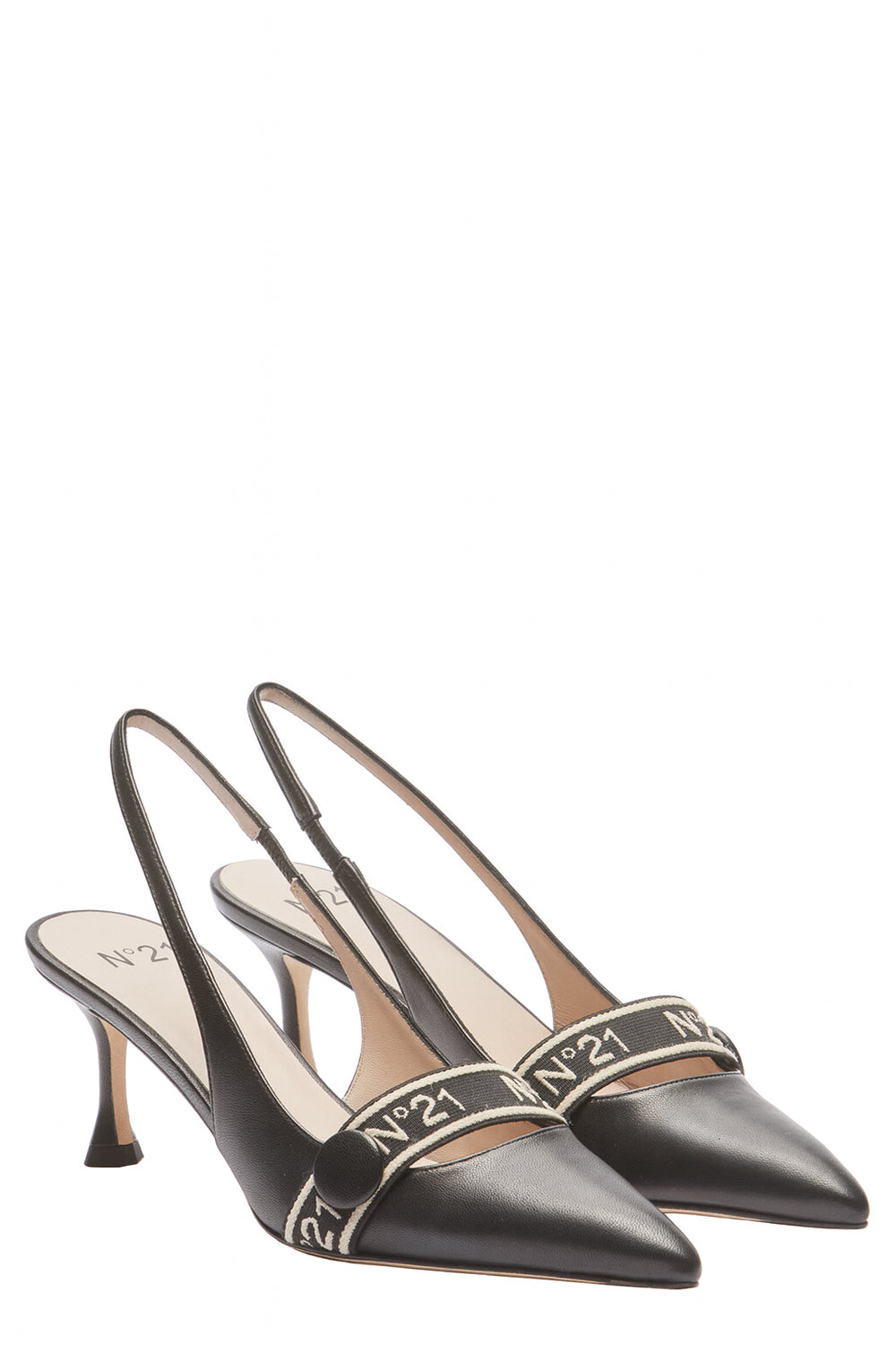 N21 Slingback in pelle con fascia elastica