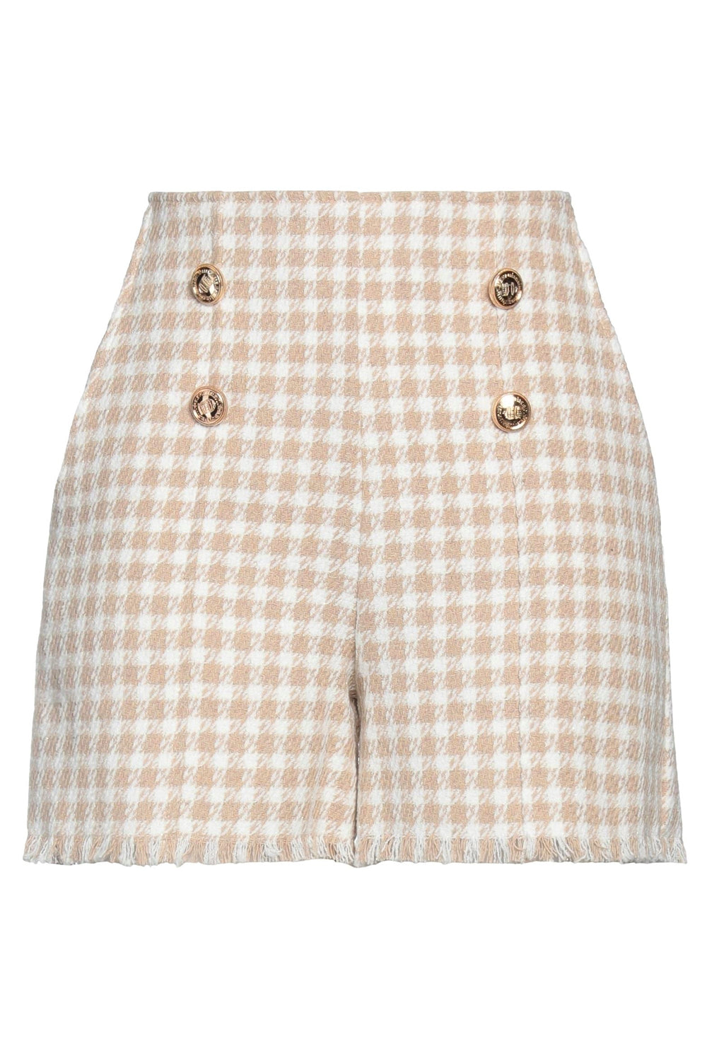 LE VOLIERE Shorts pied de poule con bottoni