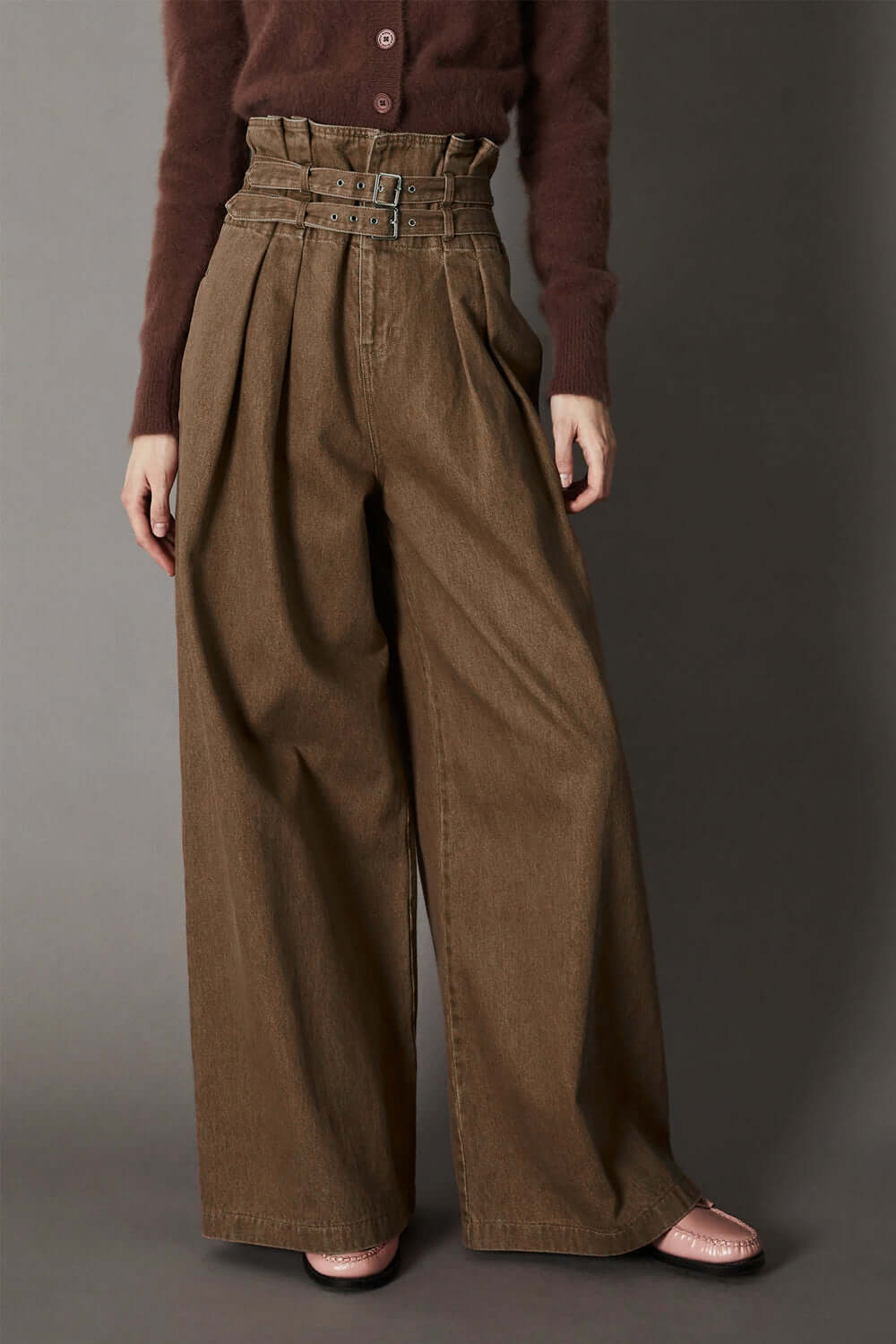 ISABELLE BLANCHE Pantalone in denim con fibbie Uncategorized ISABELLE BLANCHE
