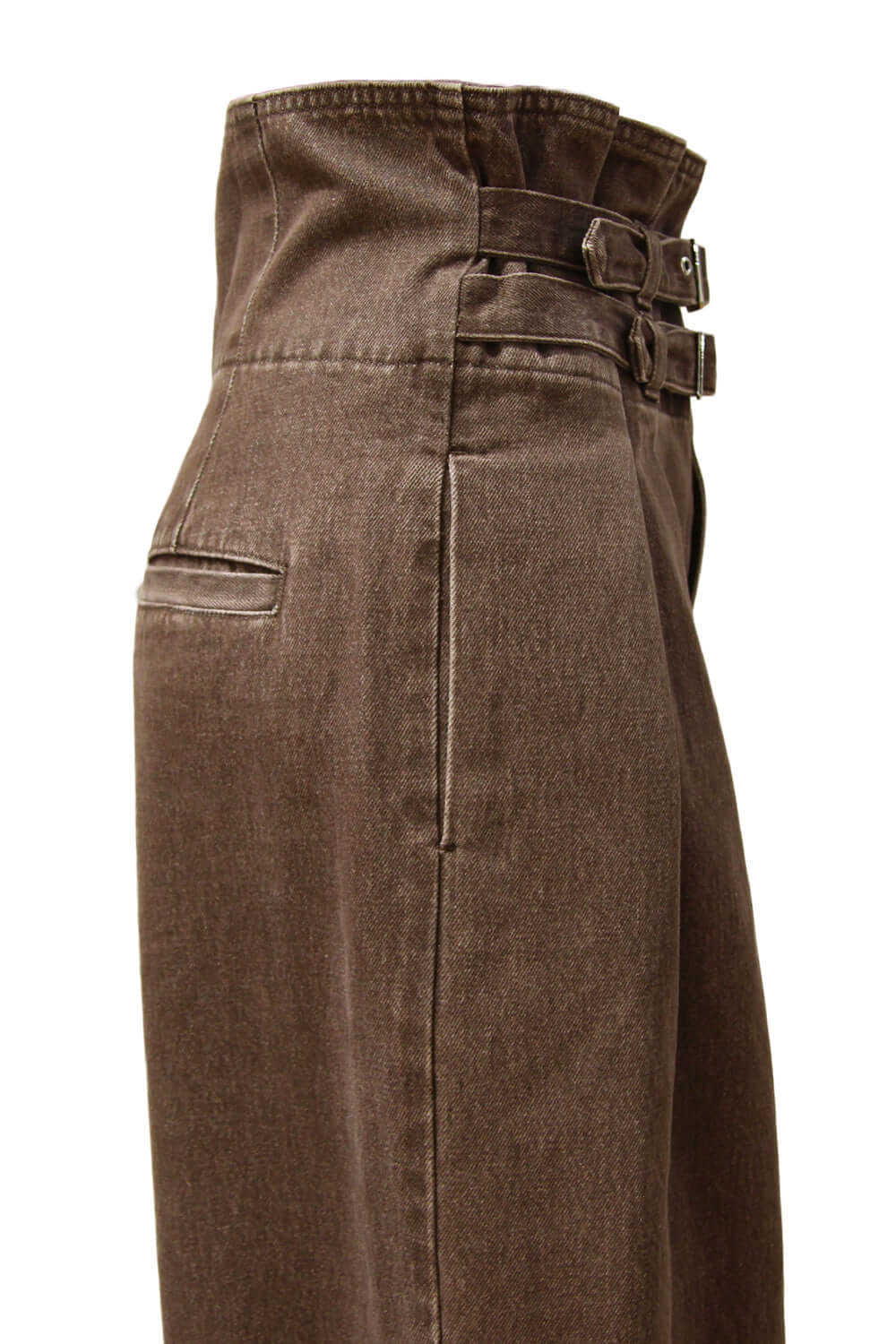 ISABELLE BLANCHE Pantalone in denim con fibbie Uncategorized ISABELLE BLANCHE