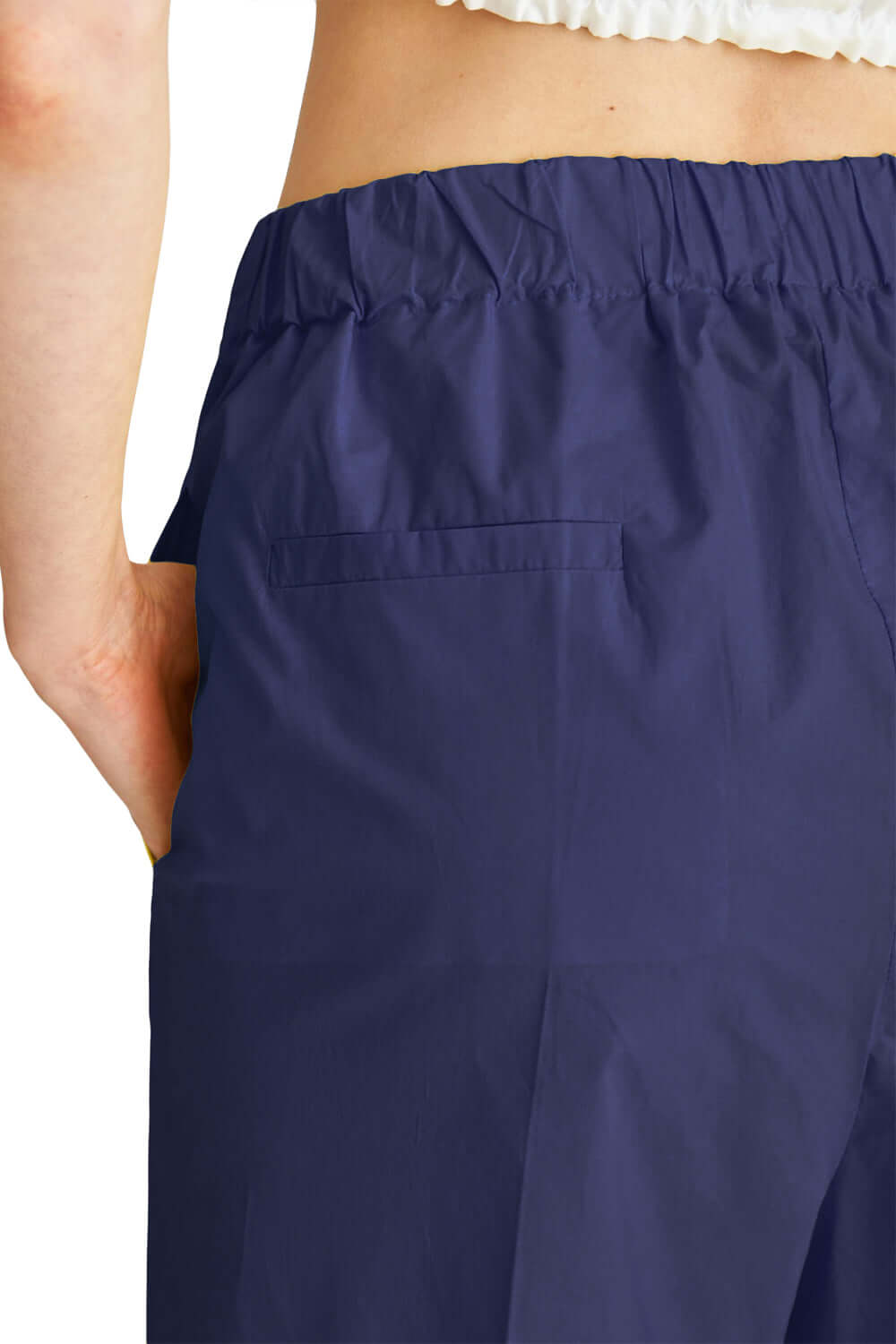 JUCCA Pantalone in cotone con profilo a contrasto