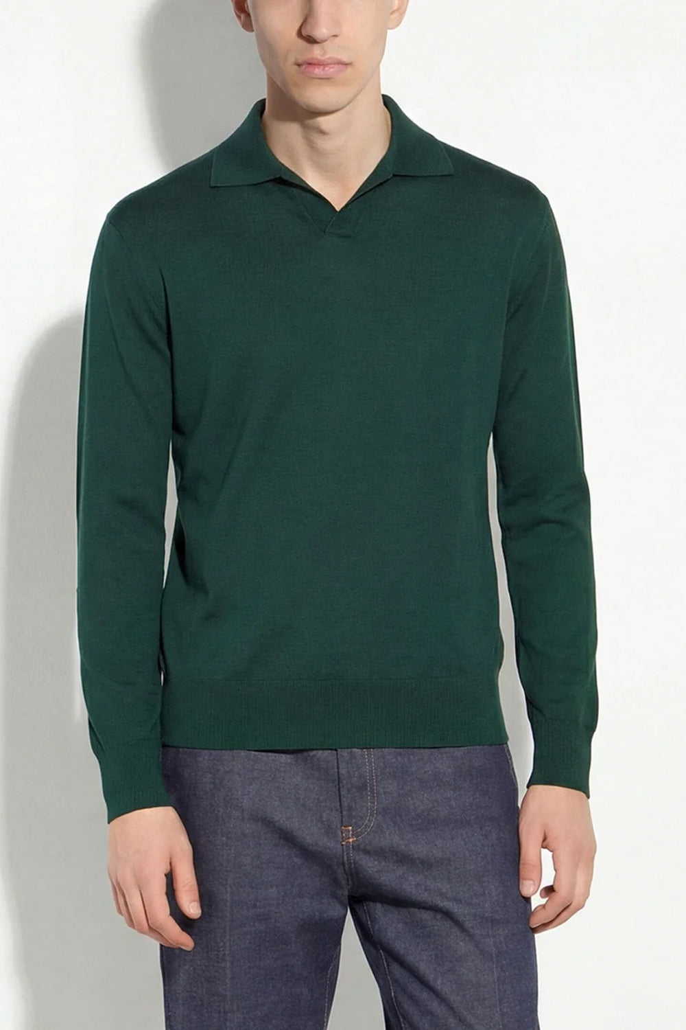 PAOLO PECORA Maglia a polo in lana merinos