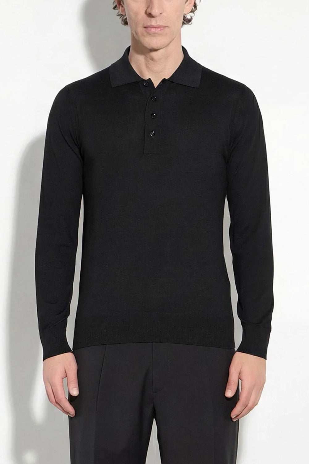 PAOLO PECORA Maglia a polo in lana merinos