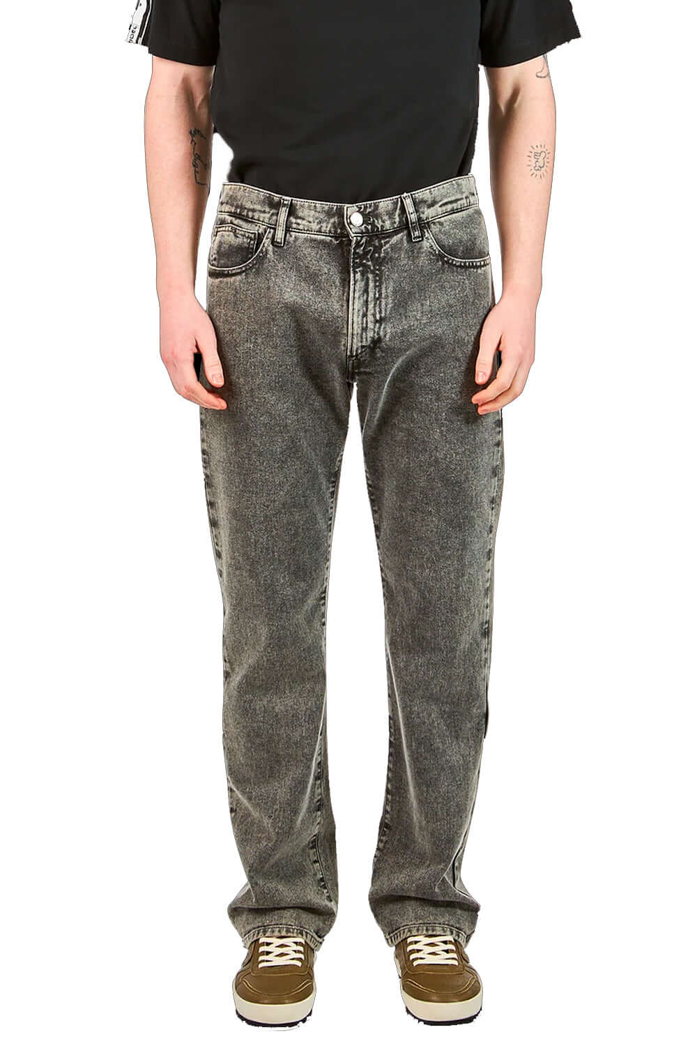 PHILIPPE MODEL Pantalone Denim Nero Effetto Lavato Uncategorized PHILIPPE MODEL
