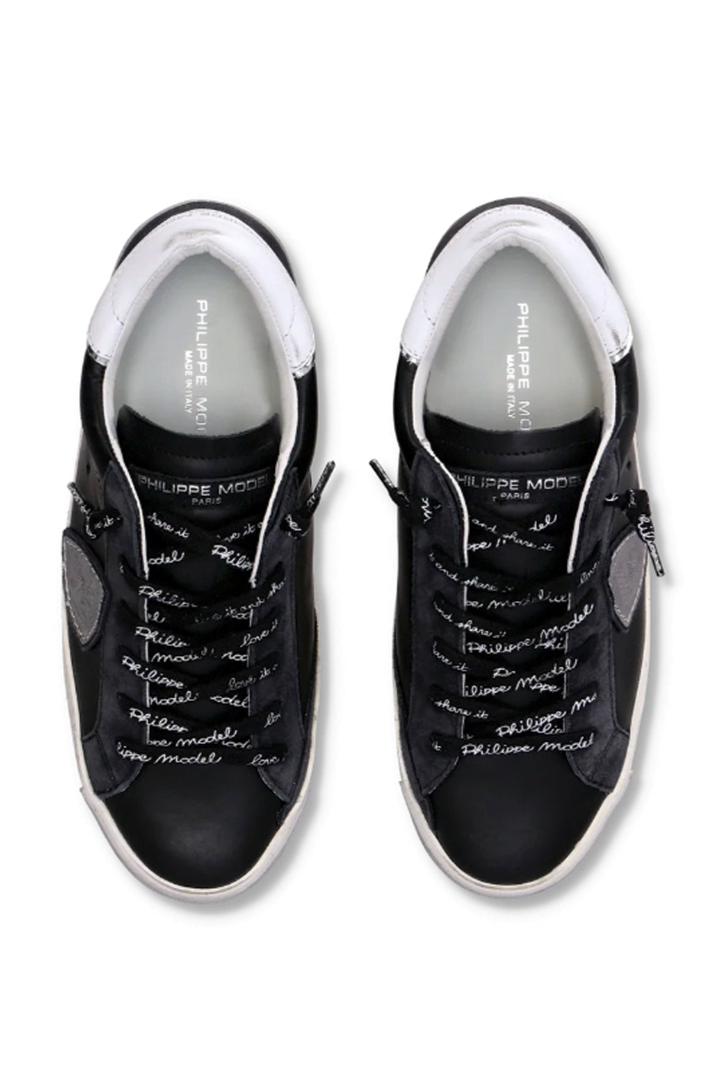 PHILIPPE MODEL Sneaker bassa Prsx donna nero e argento