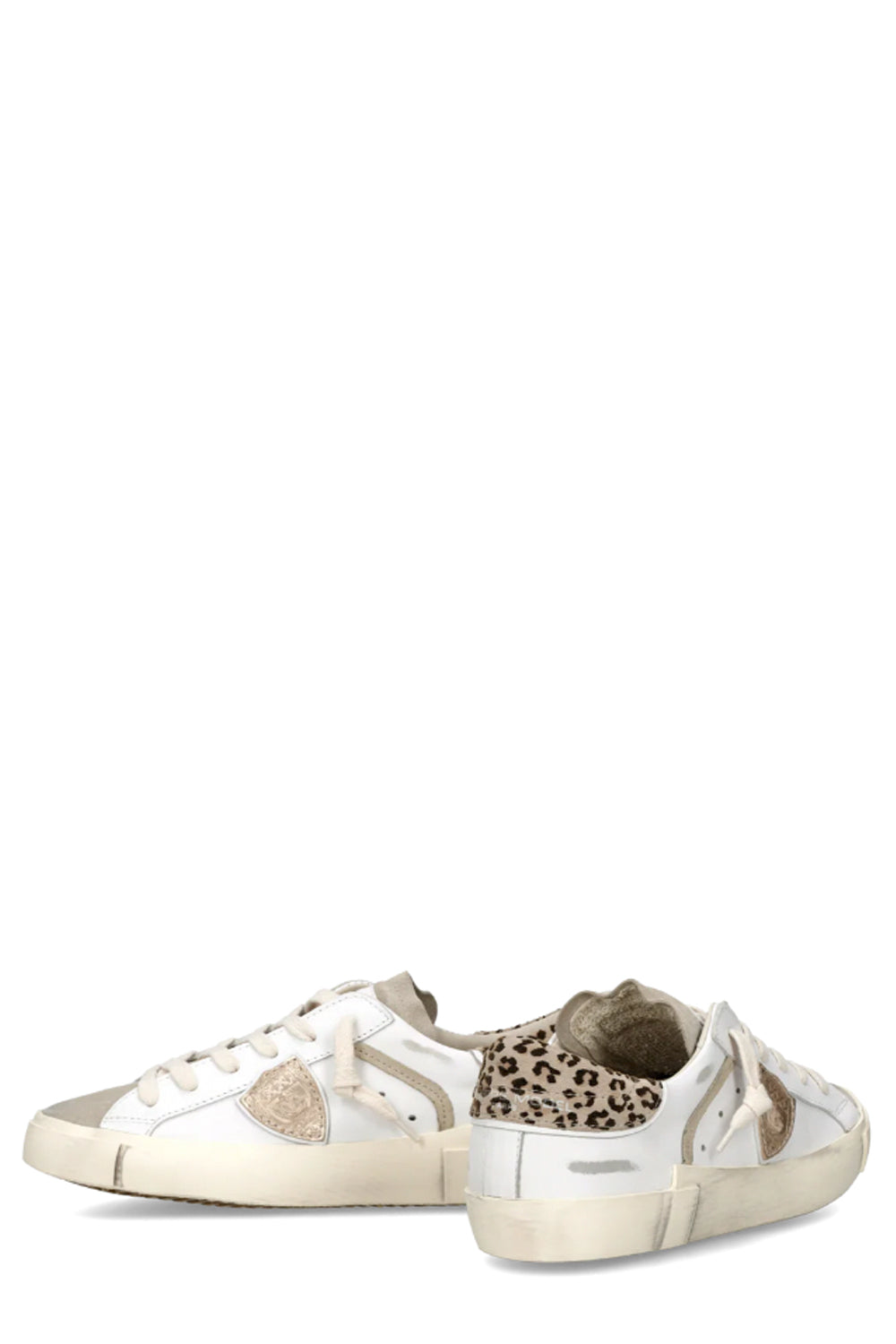 PHILIPPE MODEL Sneakers Prsx Donna Bianco Fango Stampa Animalier
