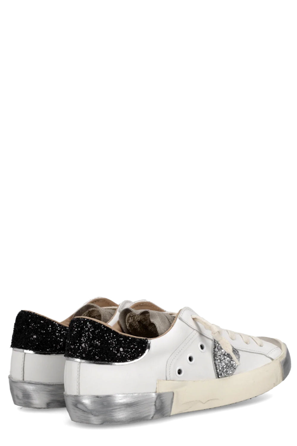 PHILIPPE MODEL Sneakers Prsx Donna Bianco Nero Argento