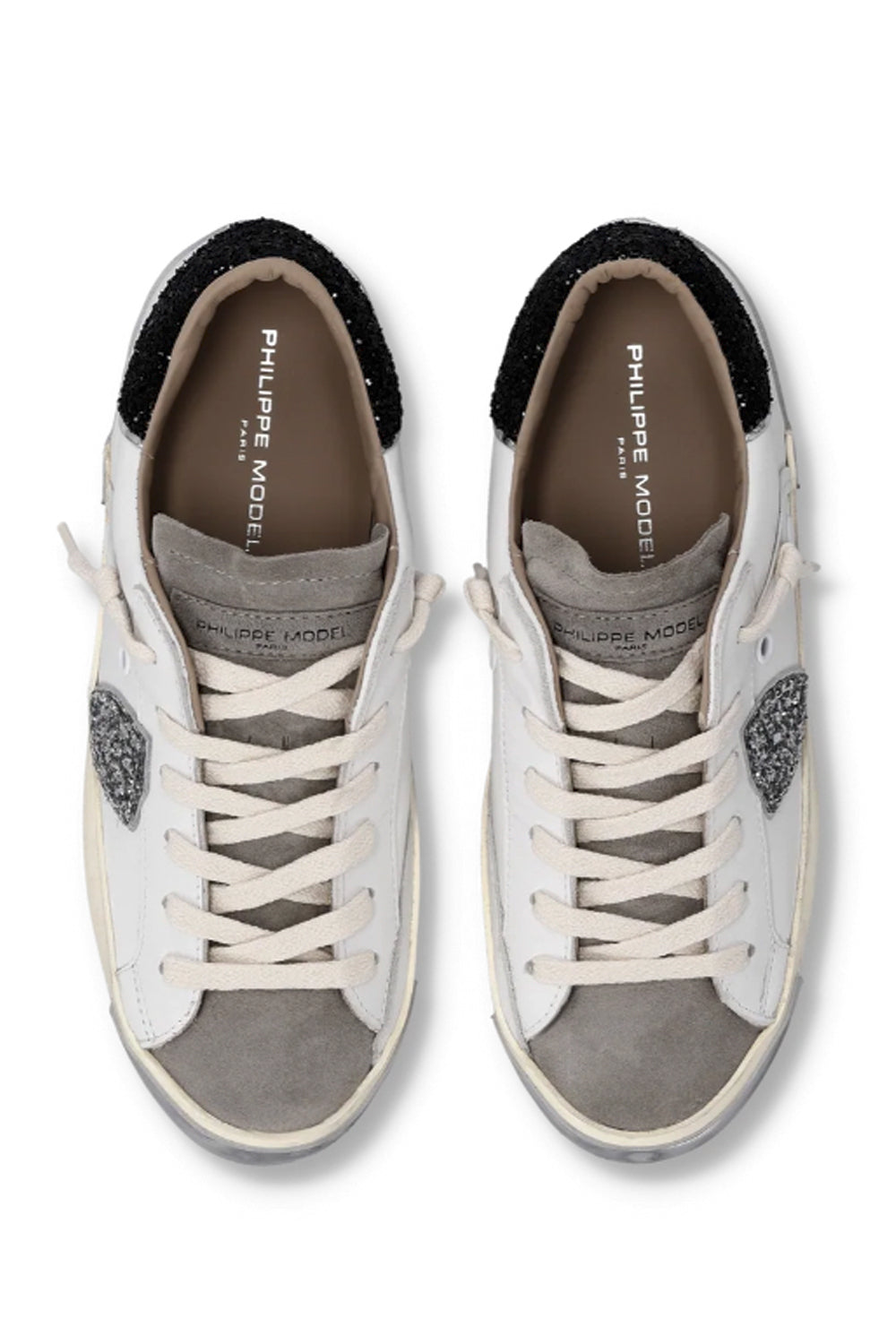 PHILIPPE MODEL Sneakers Prsx Donna Bianco Nero Argento
