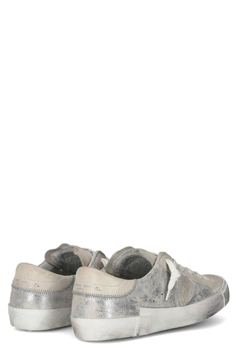 PHILIPPE MODEL Sneakers Prsx donna con tomaia metallizzata Argento