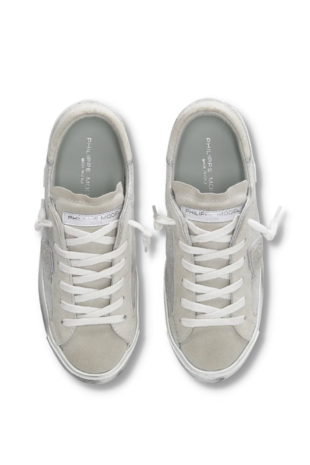 PHILIPPE MODEL Sneakers Prsx donna con tomaia metallizzata Argento