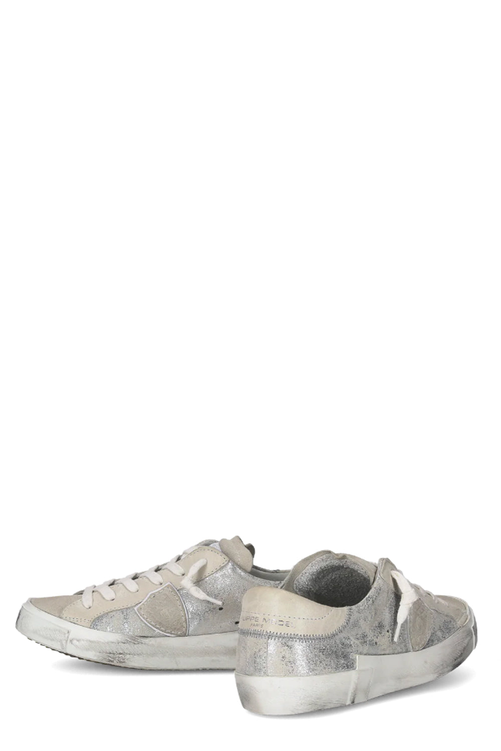 PHILIPPE MODEL Sneakers Prsx donna con tomaia metallizzata Argento