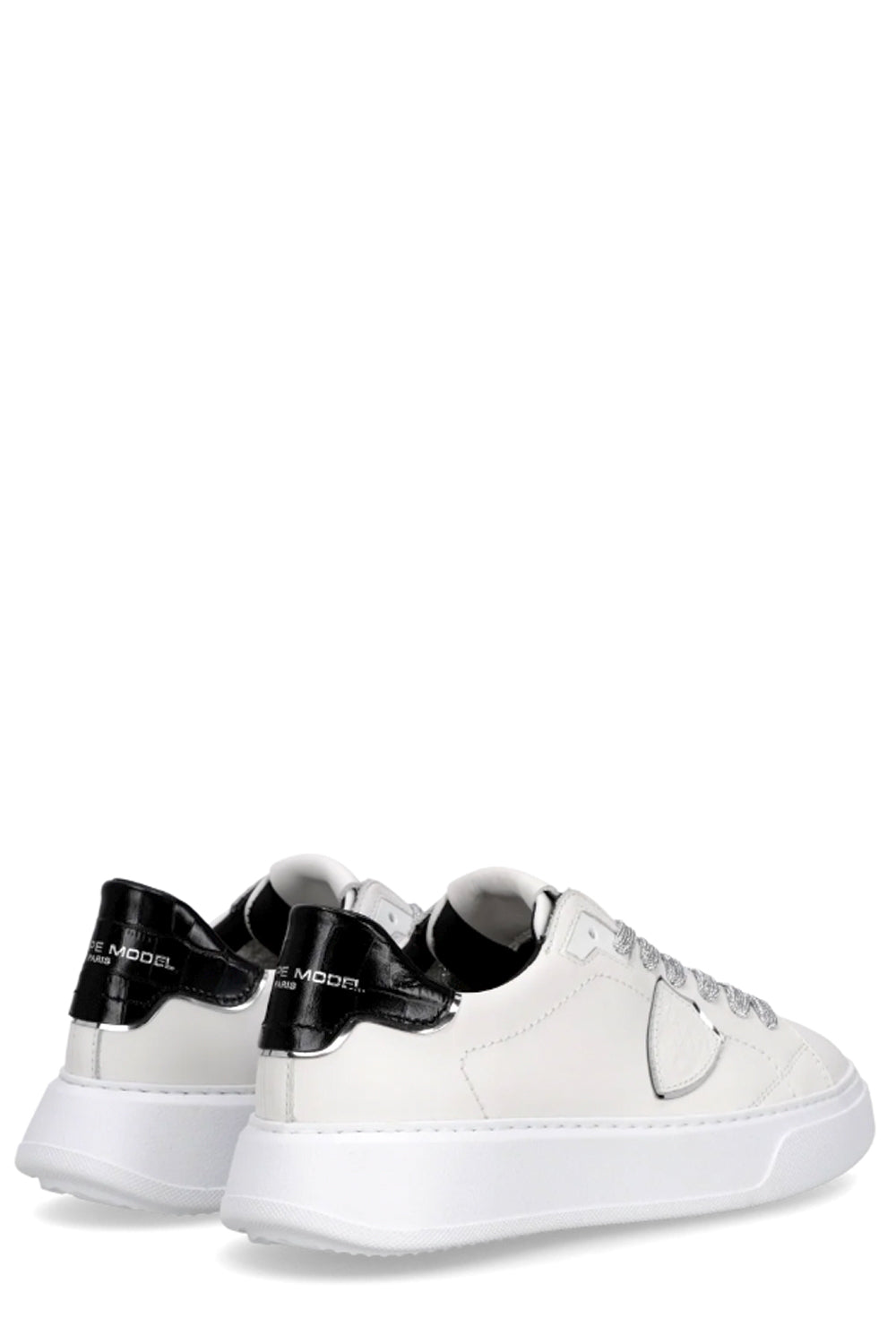PHILIPPE MODEL Sneakers Temple Bianco Nero Argento