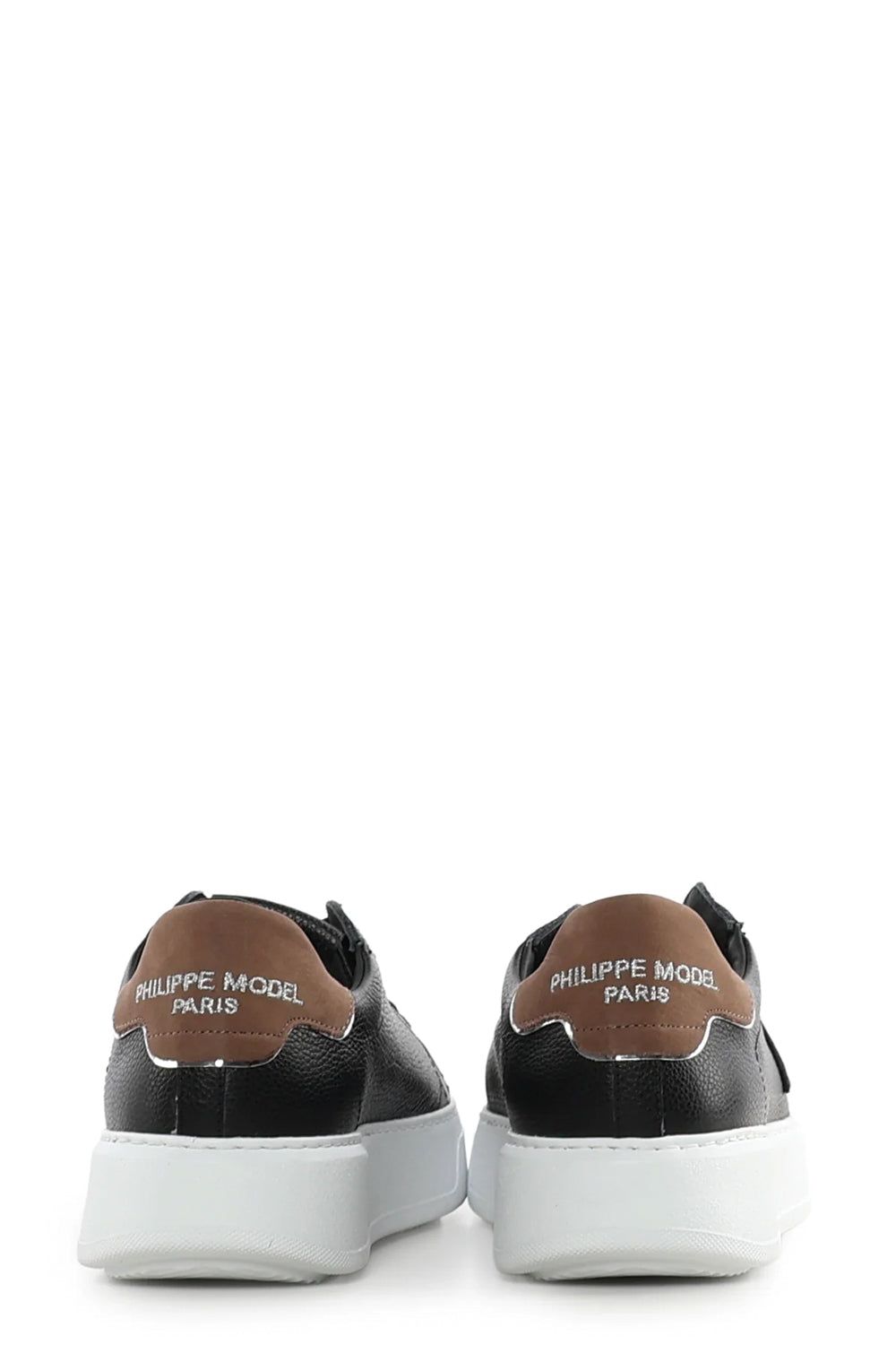 PHILIPPE MODEL Sneakers Temple Low in pelle nero e marrone