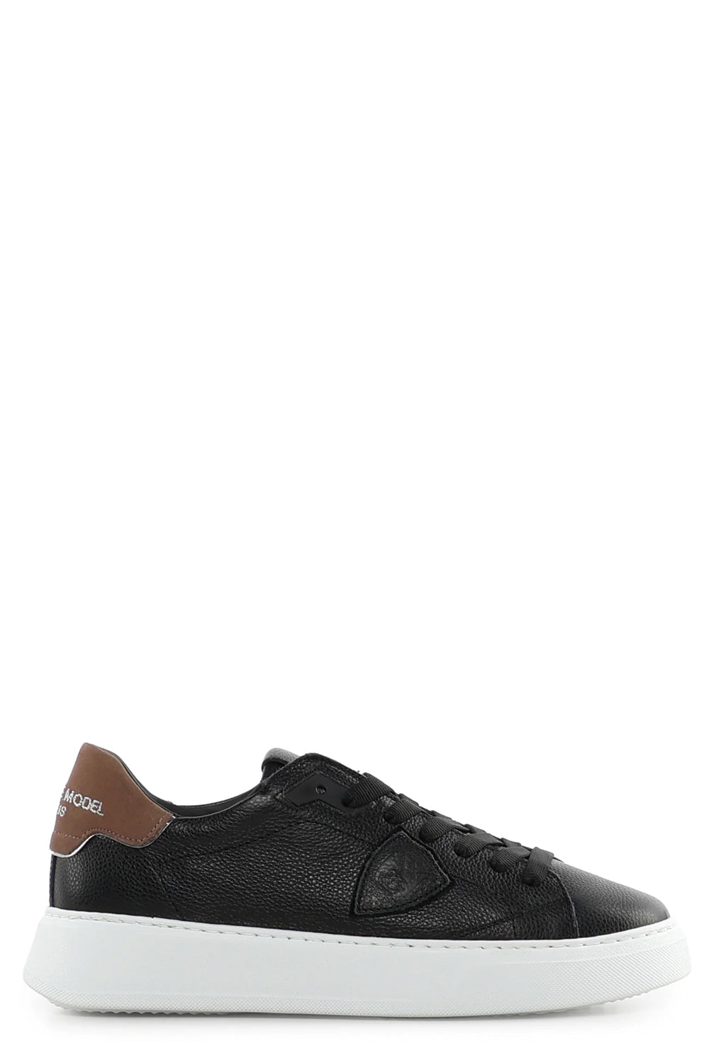 PHILIPPE MODEL Sneakers Temple Low in pelle nero e marrone