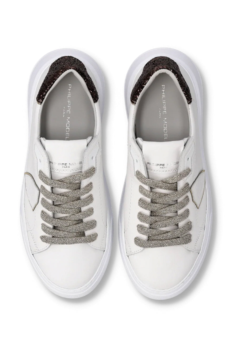 PHILIPPE MODEL Sneakers Temple con Spoiler Glitterato Marrone