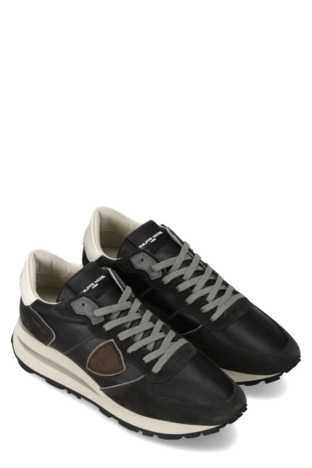 PHILIPPE MODEL Sneakers Tropez Haute Uomo, Nero Bianco