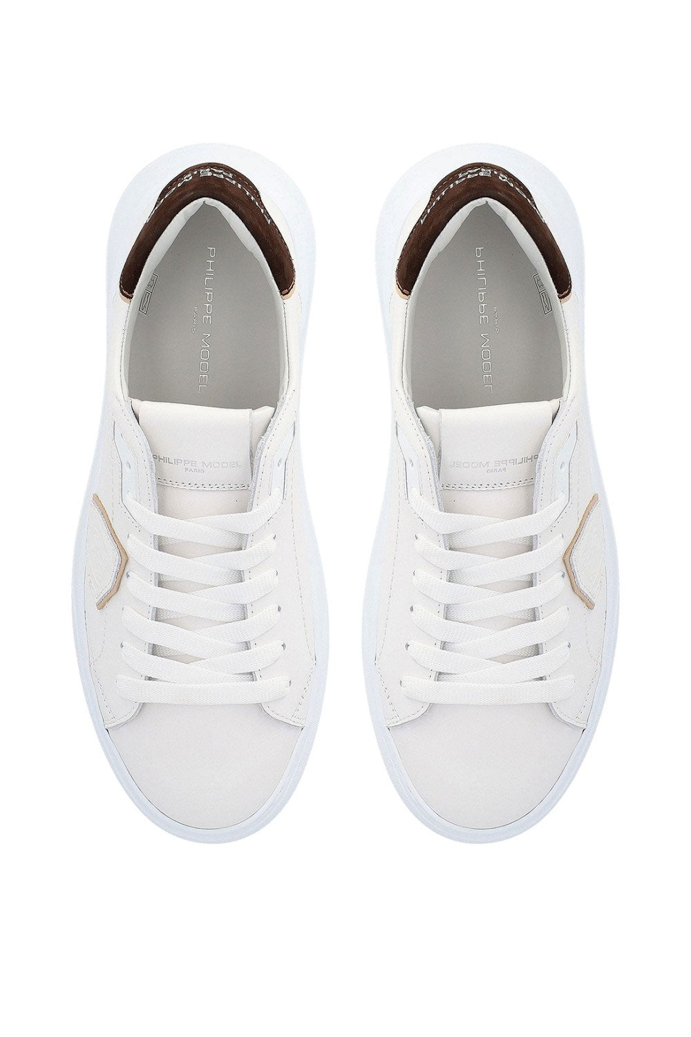 PHILIPPE MODEL Sneaker bassa Temple Uomo bianco e marrone