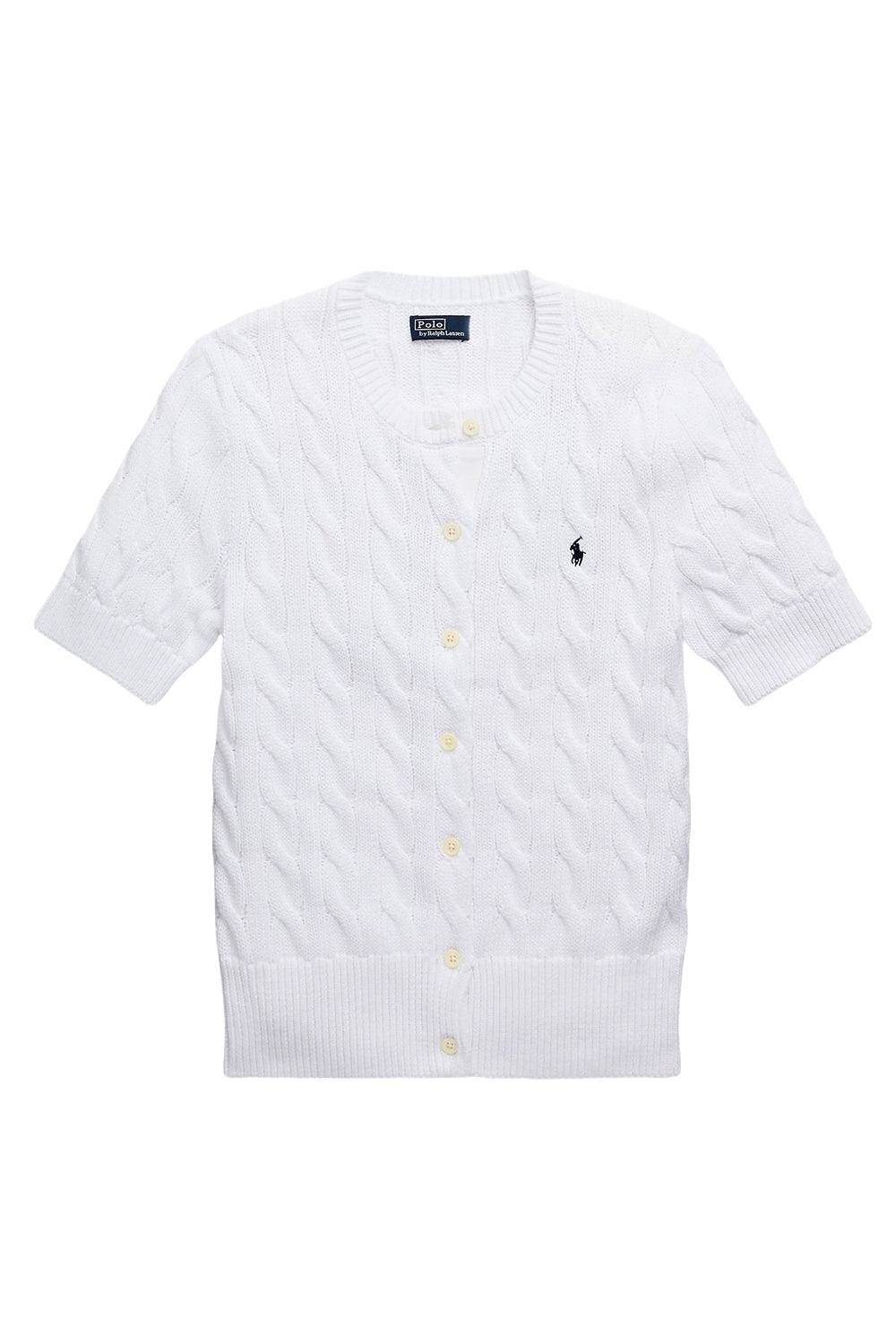 POLO RALPH LAUREN Cardigan a trecce con maniche corte