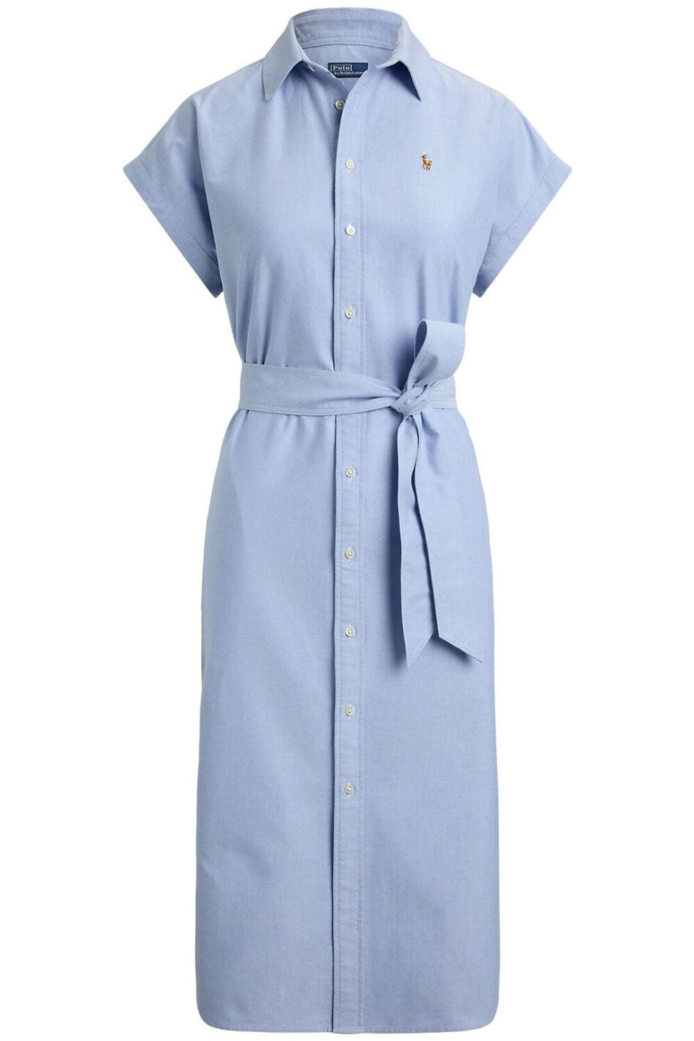 POLO RALPH LAUREN Abito in piquet di cotone con cintura