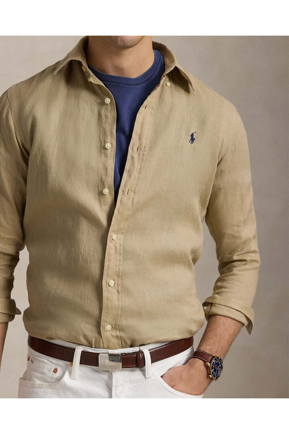 POLO RALPH LAUREN Camicia in lino Custom-Fit