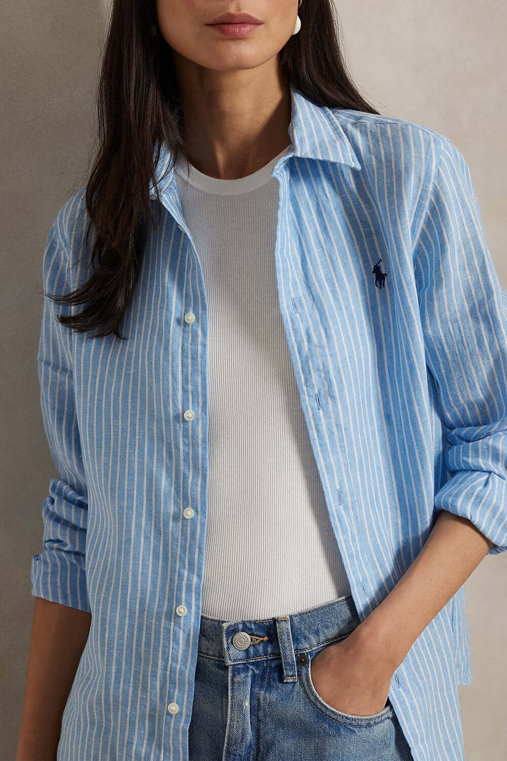 POLO RALPH LAUREN Camicia in lino a righe Classic-Fit