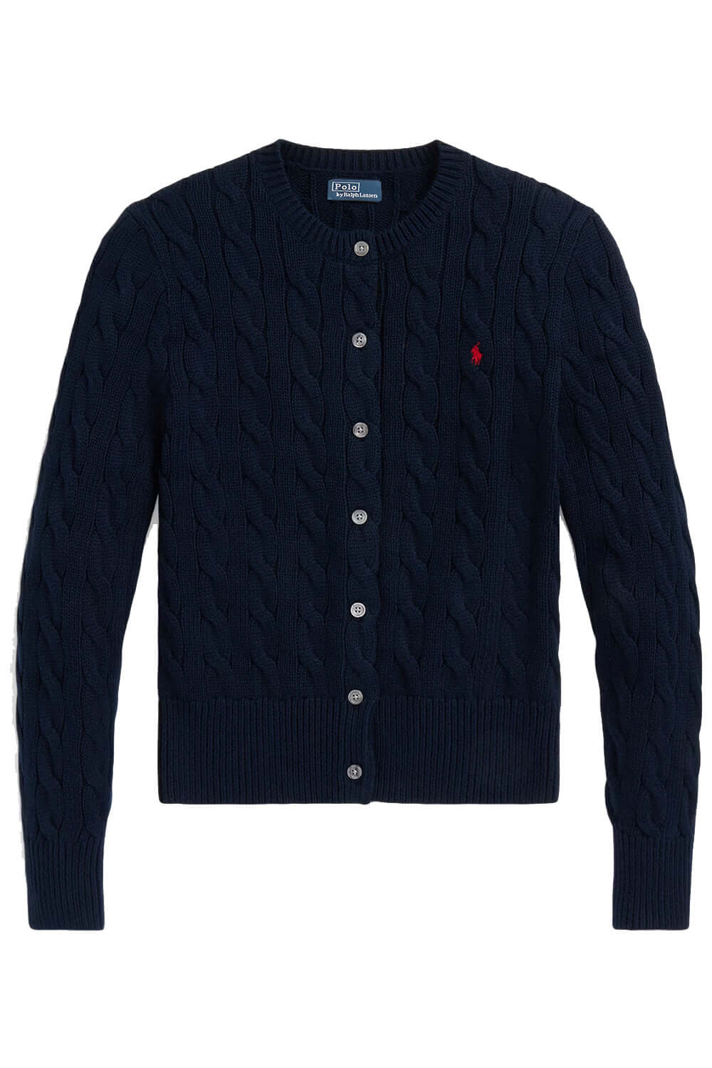 POLO RALPH LAUREN Cardigan a girocollo in cotone a trecce Uncategorized POLO RALPH LAUREN