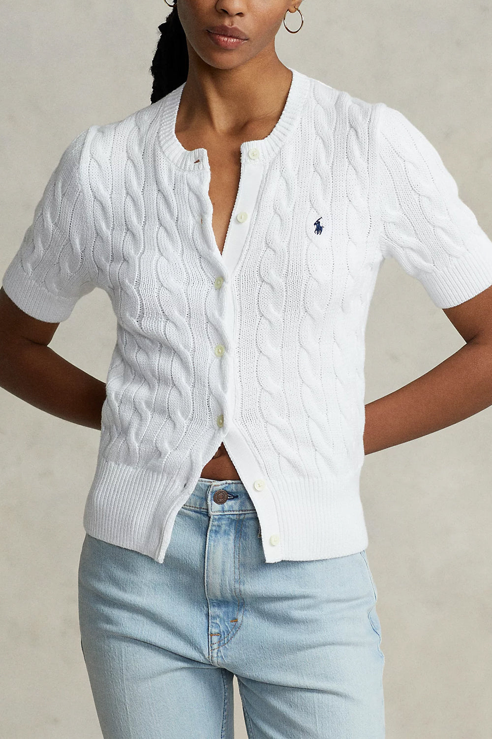 POLO RALPH LAUREN Cardigan a trecce con maniche corte POLO RALPH LAUREN