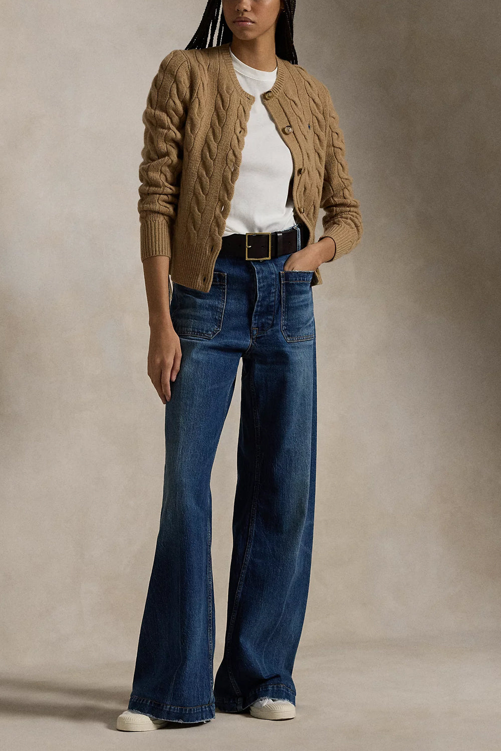 POLO RALPH LAUREN Cardigan a trecce in lana e cashmere