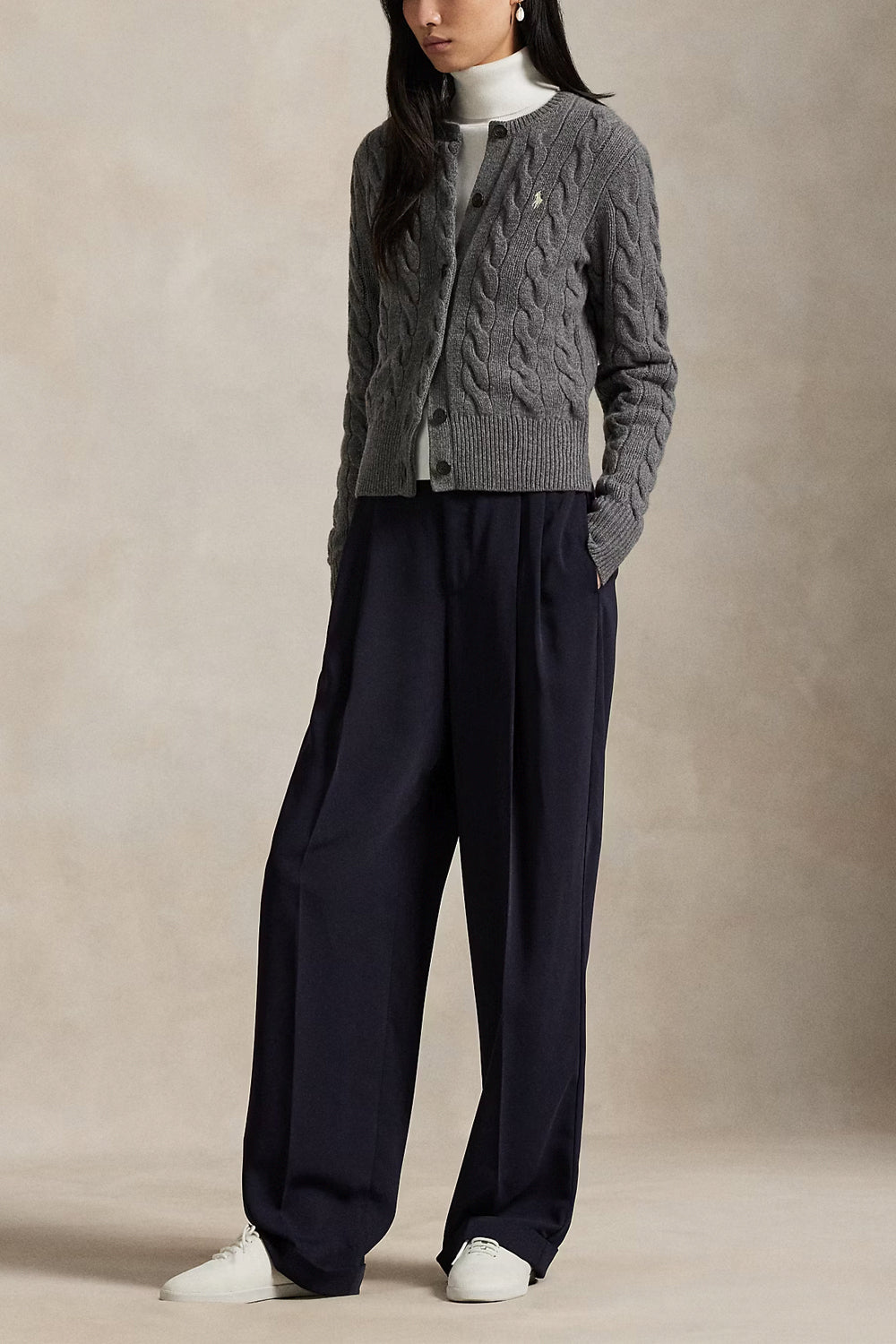 POLO RALPH LAUREN Cardigan a trecce in lana e cashmere