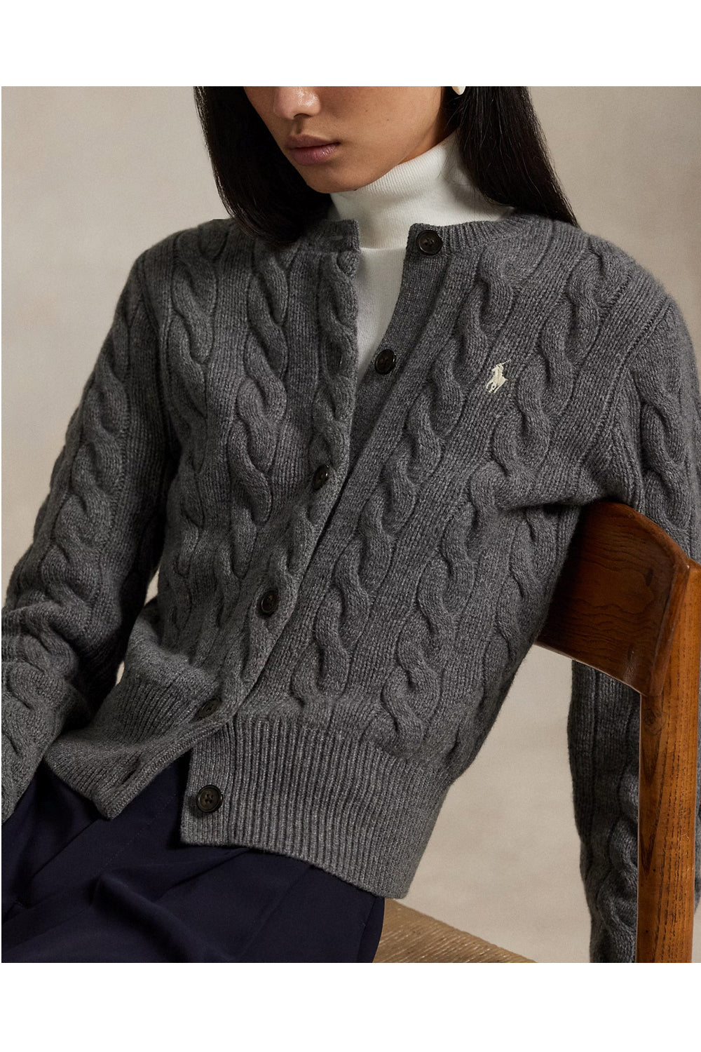 POLO RALPH LAUREN Cardigan a trecce in lana e cashmere