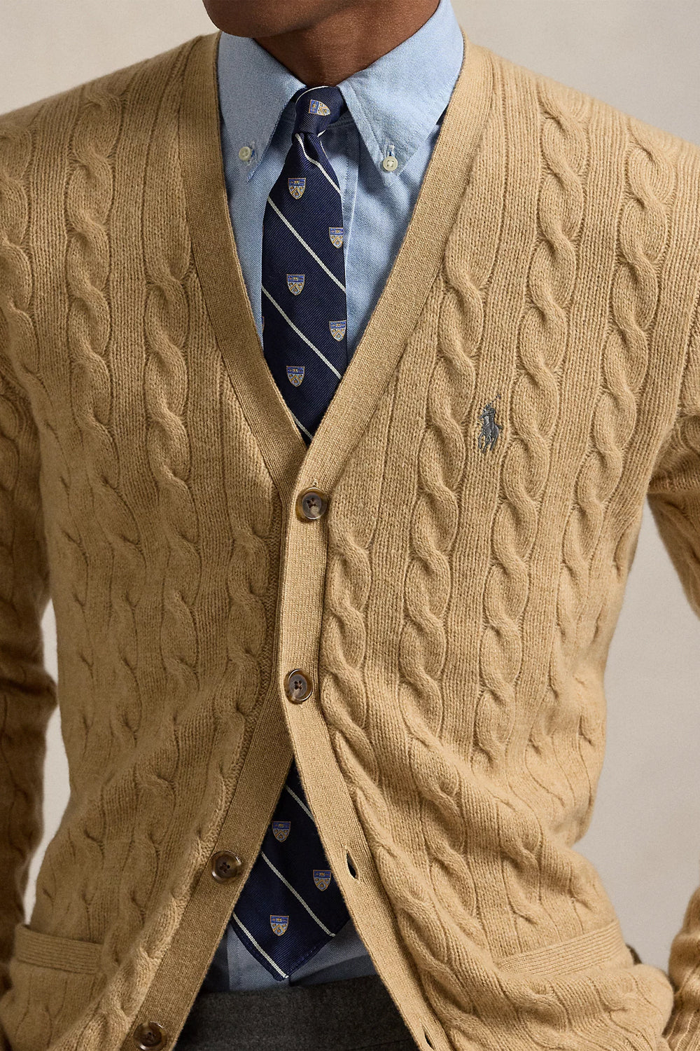 POLO RALPH LAUREN Cardigan a trecce in lana e cashmere Uncategorized POLO RALPH LAUREN