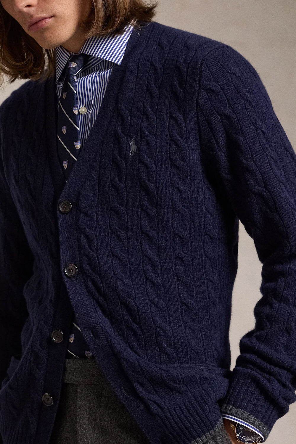 POLO RALPH LAUREN Cardigan a trecce in lana e cashmere Uncategorized POLO RALPH LAUREN
