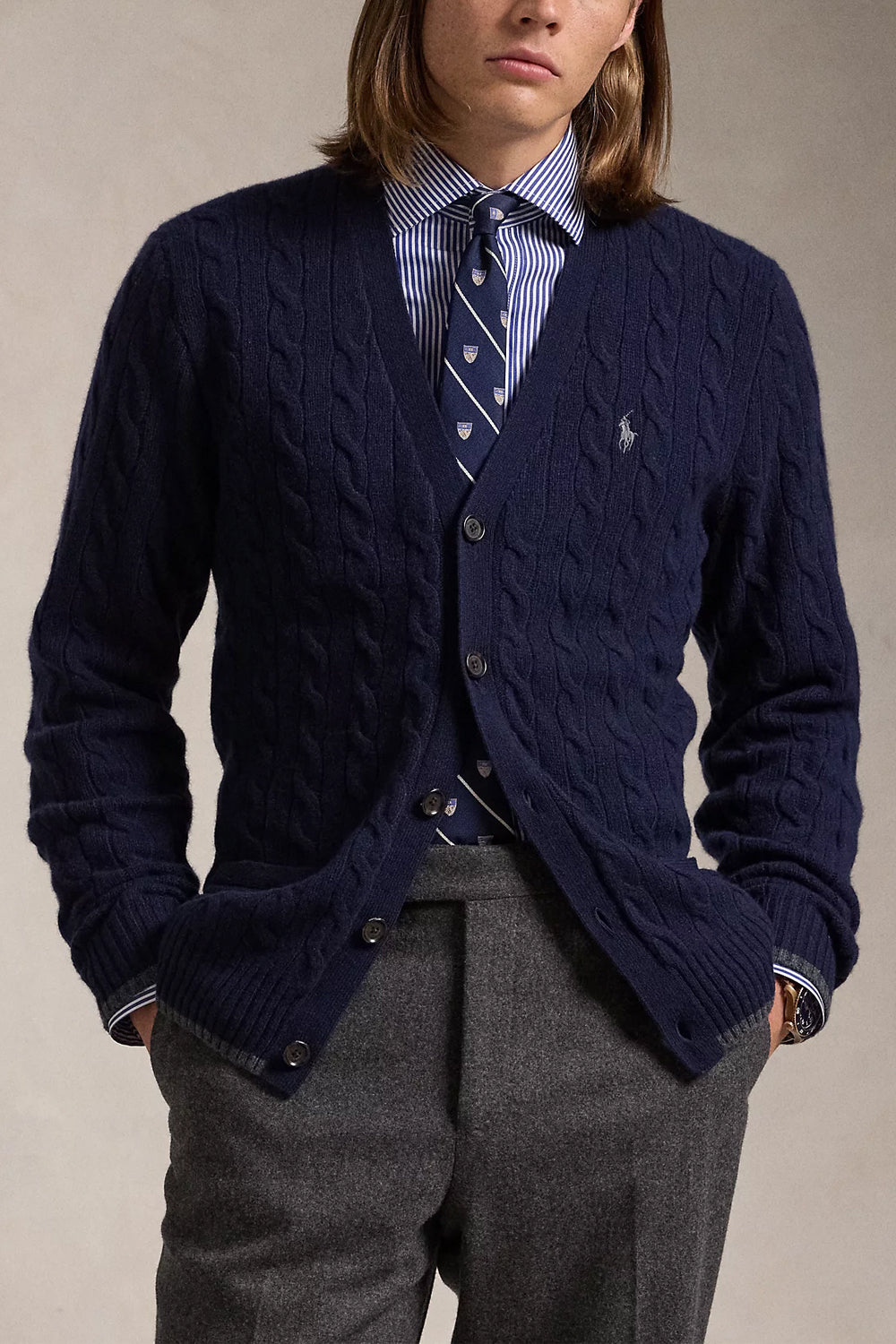 POLO RALPH LAUREN Cardigan a trecce in lana e cashmere Uncategorized POLO RALPH LAUREN