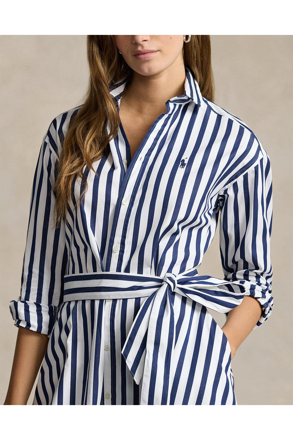 POLO RALPH LAUREN Chemisier a righe con cintura