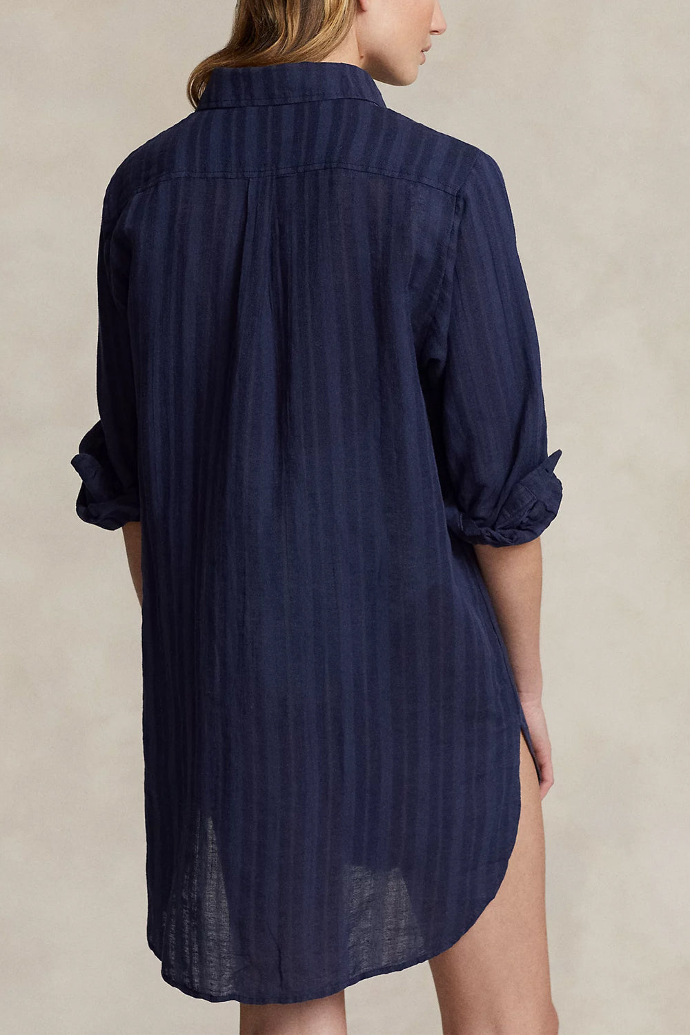 POLO RALPH LAUREN Copricostume a camicia in lino e cotone
