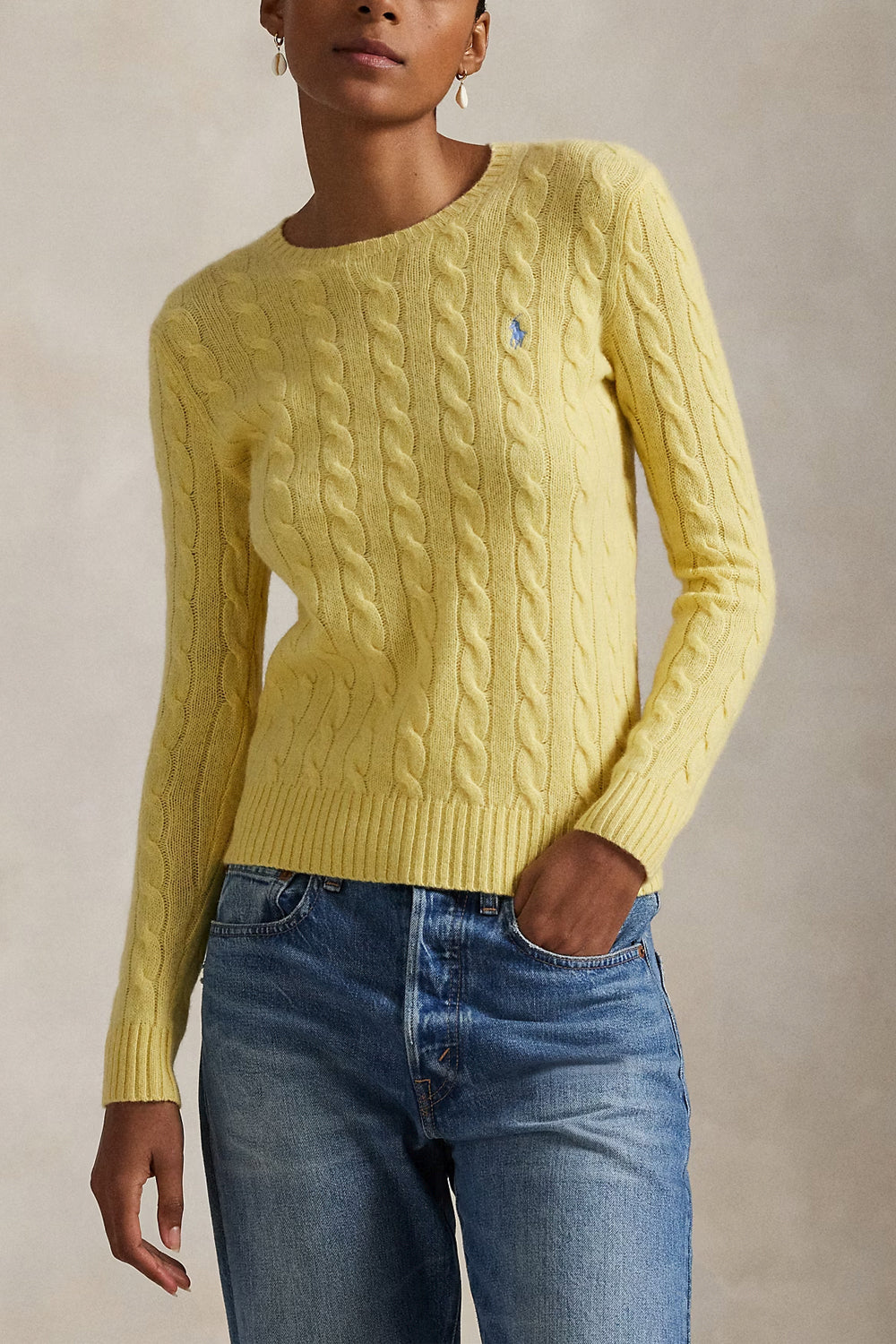 POLO RALPH LAUREN Girocollo in lana e cashmere a trecce
