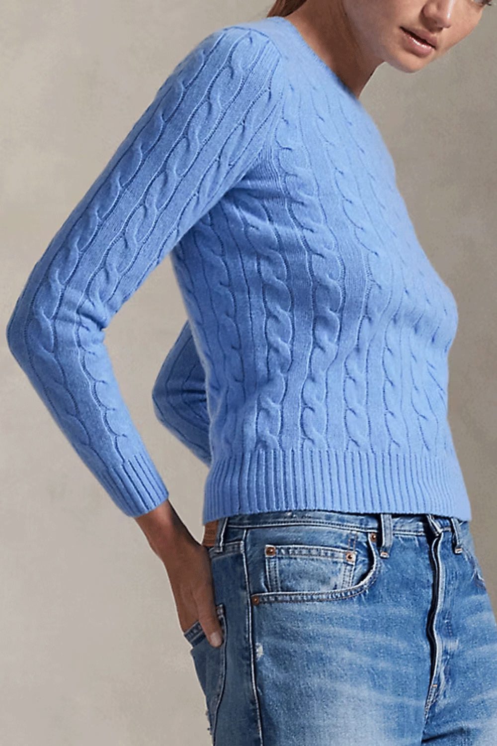 POLO RALPH LAUREN Girocollo in lana e cashmere a trecce