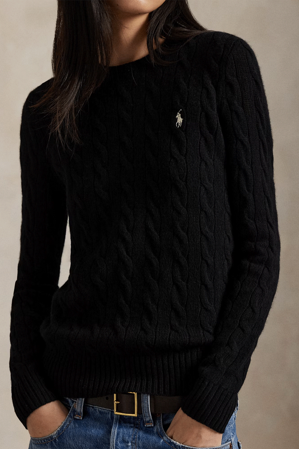 POLO RALPH LAUREN Girocollo in lana e cashmere a trecce