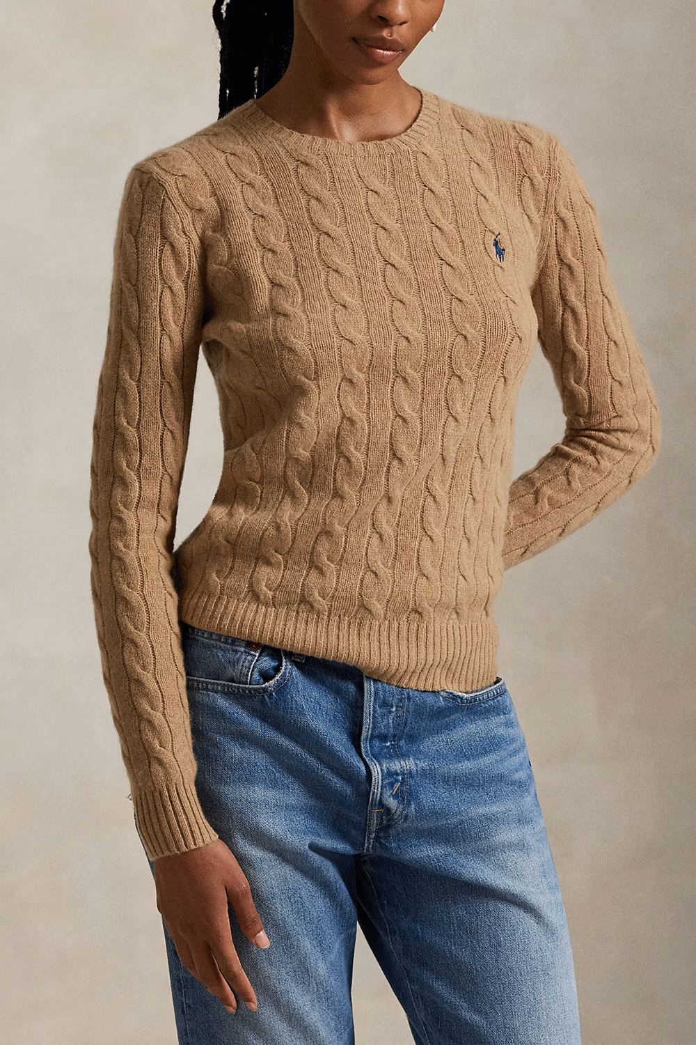 POLO RALPH LAUREN Girocollo in lana e cashmere a trecce