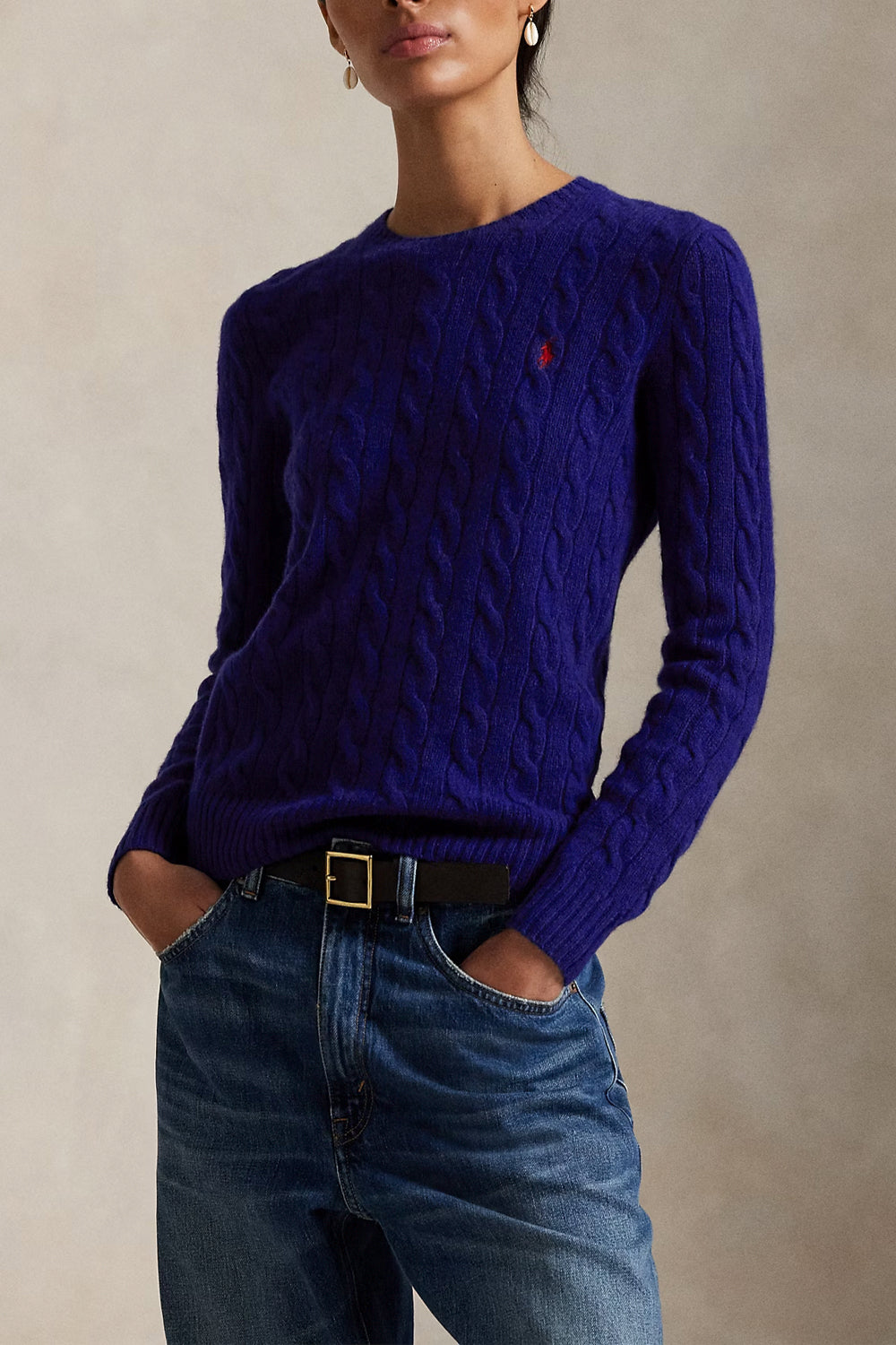 POLO RALPH LAUREN Girocollo in lana e cashmere a trecce